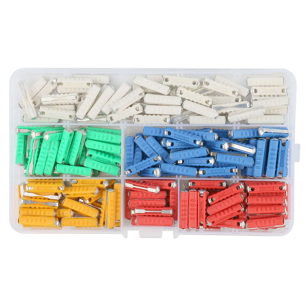 

200pcs 5/8/10/16/25Amp 32V Auto Car Fuse Holder Box Waterproof Dirt Resistant Short Circuit Overload Protection For Vehicles