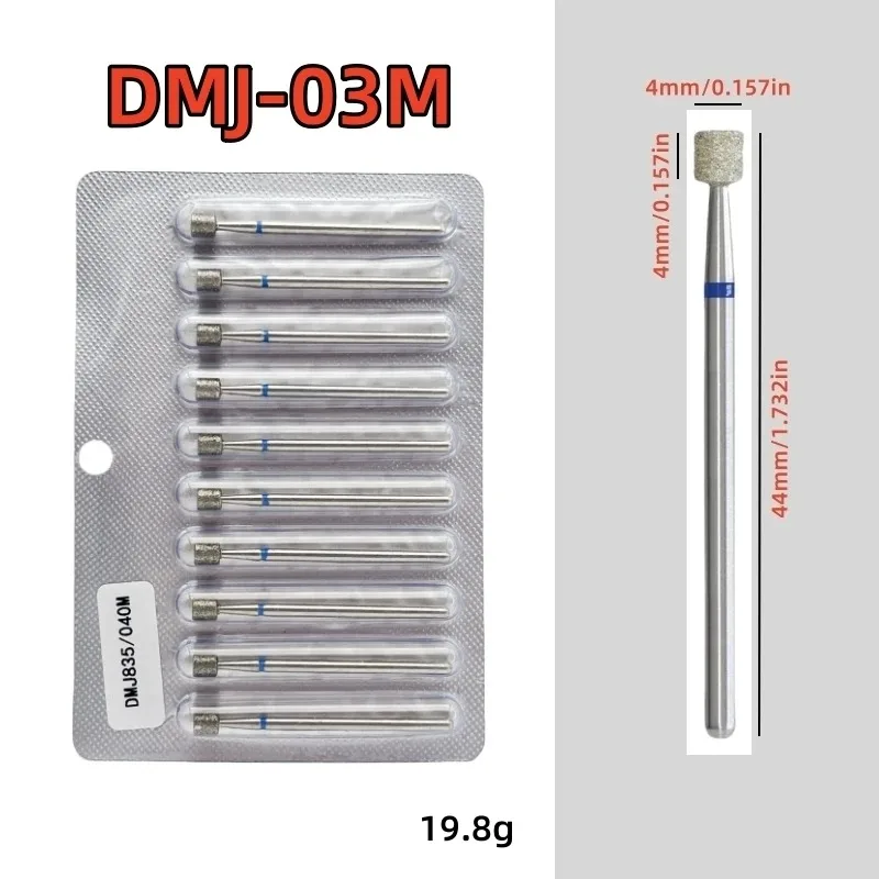10-teiliges Diamant-Nagelbohrer-Set, Diamant-Fräser für Maniküre, 3/32 Zoll, elektrische Nagelfeile, Nagelhautentferner-Werkzeug – Detail 9
