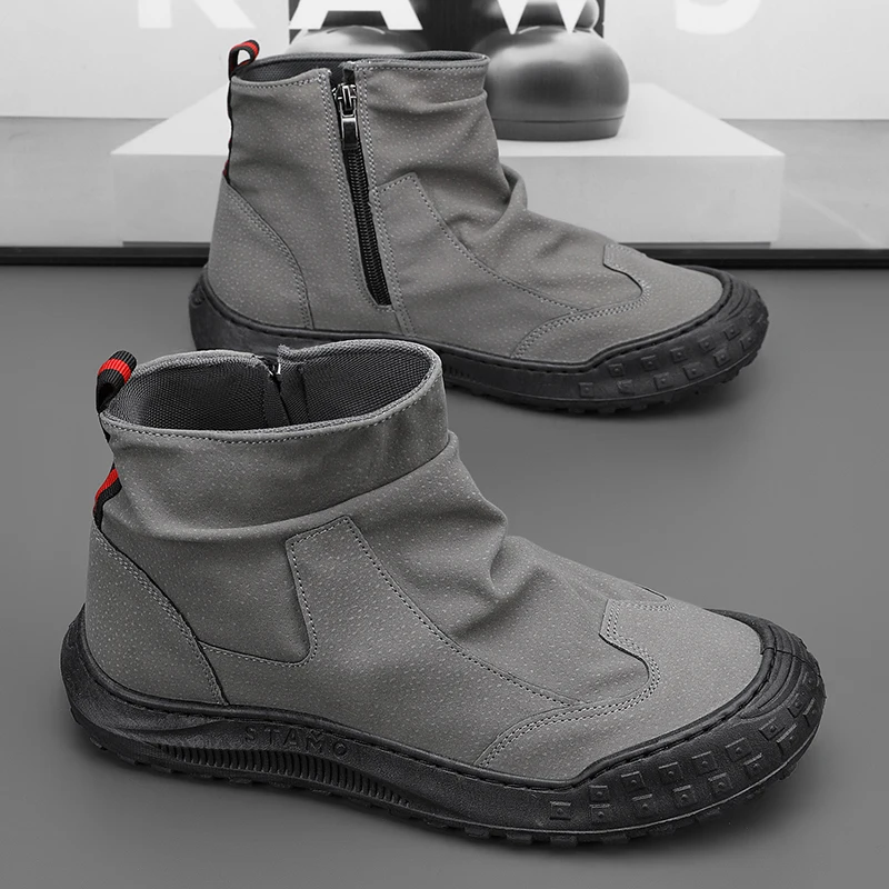 Classic Men's High Top Boots Ankle Boots, Anti Slip Soles Outdoor Work Shoes for Spring and Summer, Chelsea Boots Designer Shoes
