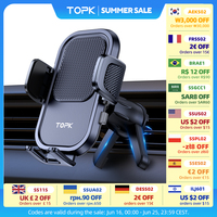 TOPK Car Phone Holder Mount,[Upgraded Support Function] Metal Hook Cell Phone Holder For Car Air Vent Compatible With All Phones