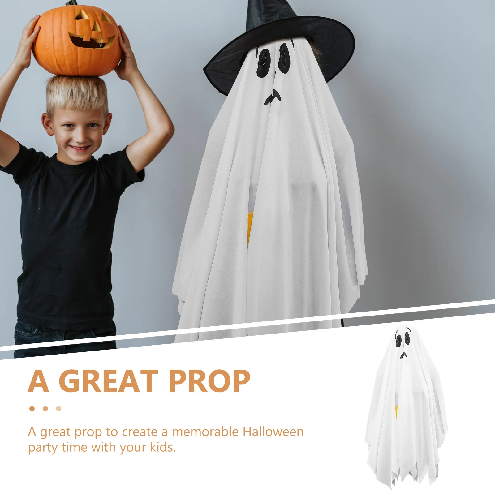 

Ghost Cloak Halloween Costume for Kids Kids Fancy Dress Ghost Role Play Costume Premium Polyester Halloween Party