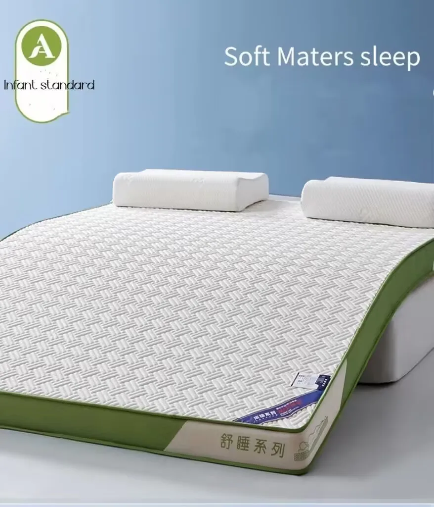 Knitted Cotton Natural Latex Mattress Thicken Tatami Cushion Sleeping Pad Rental Hotel Homestay Mattress Topper Futon Floor Mat