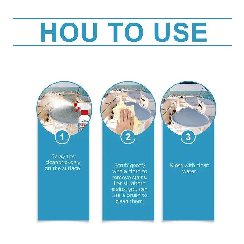 منظف رغوي للهيكل البحري، صيانة وإزالة البقع، محمول غير تالف، يزيل الأوساخ، تنظيف بدن القارب