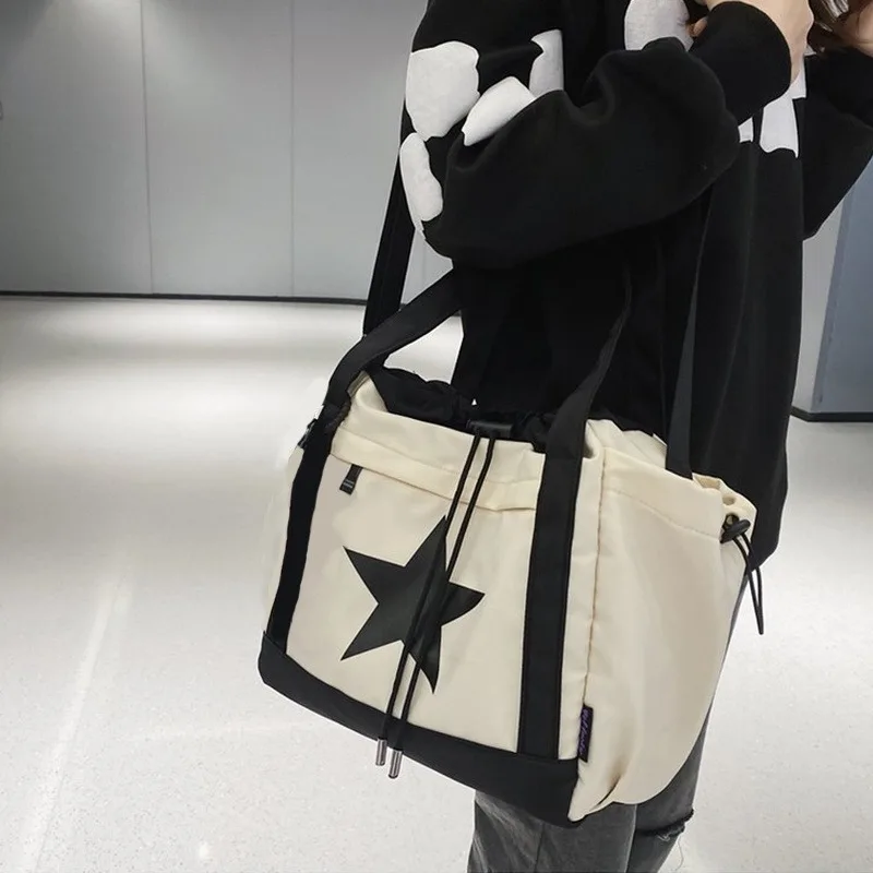 Large Capacity Women\'s Fashion Crossbody Bag Star Graphic DrawString Design Shoulder Tote Bag Casual Style Daily Commuter Bag