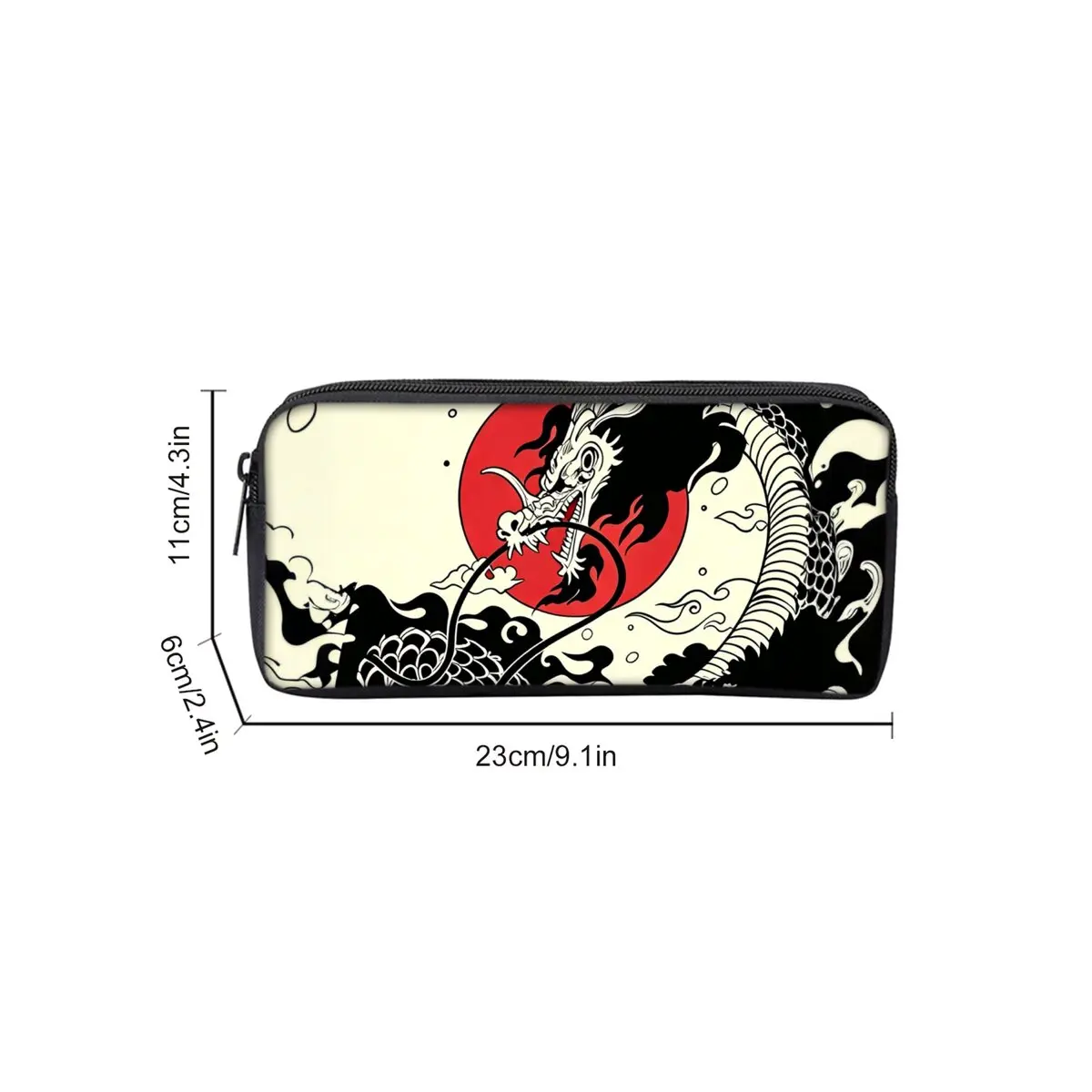 Chinese Divine Dragon Print Single Layered Pencil Case for Boy/Girls Best Gift Cartoon School Supplies Pencil Pouch for Children