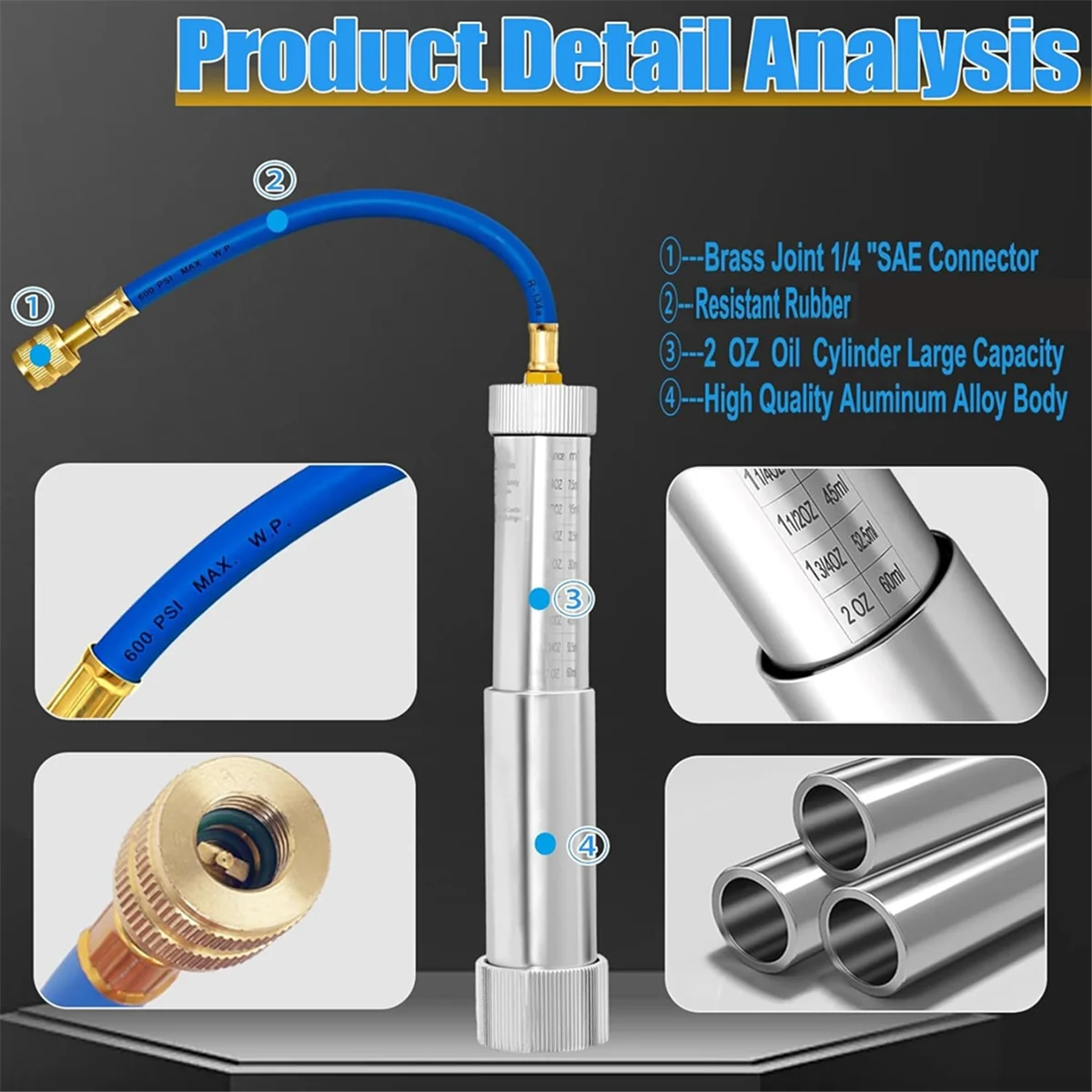 

A76M_AC Oil Dye Injector Backflow Prevent Kit, R410A Mini Split Adapter