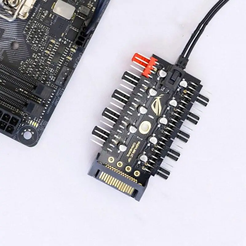 1 To 10 4 Pin Motherboard PWM Cooler Fans HUB Splitter Extension 12V SATA Power 4D Port Supply PC Speed Controller Adapter