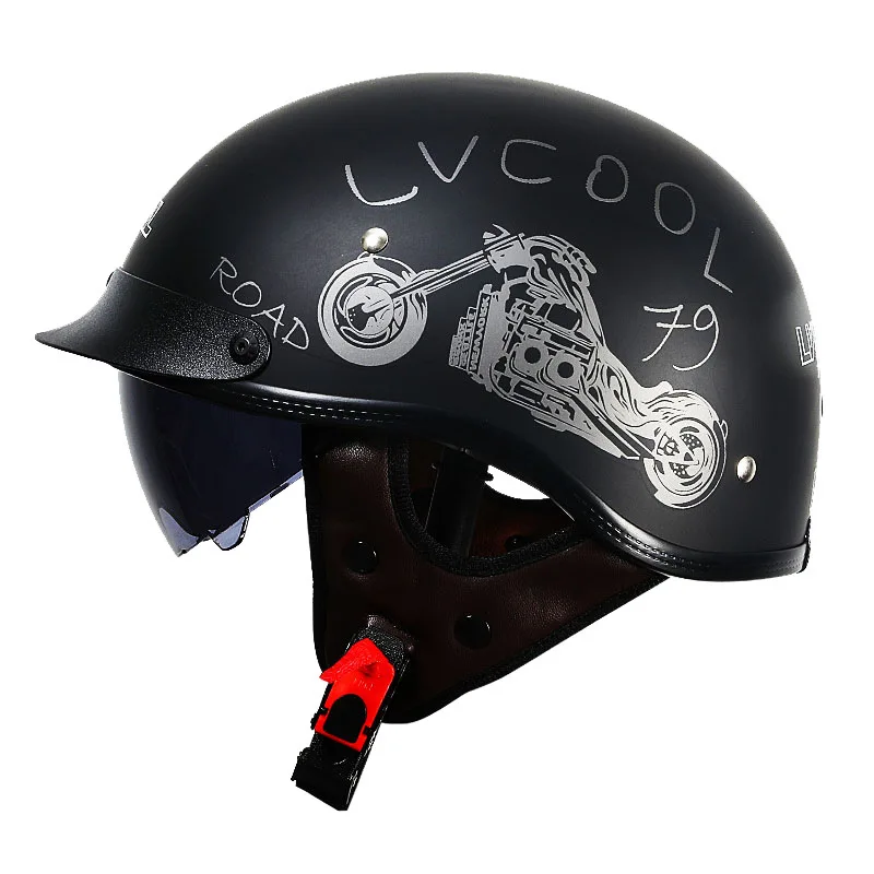 Motorcycle helmet, suitable for all seasons, unisex, lightweight half helmet for scooters, electric bikes, and motorcycles, safe