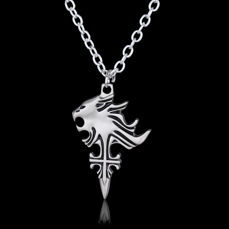 Final Fantasy VIII Necklace Sleeping Lion Heart Griever Squall Leonhart Lion Head Necklaces Pendants Fashion Game Jewelry