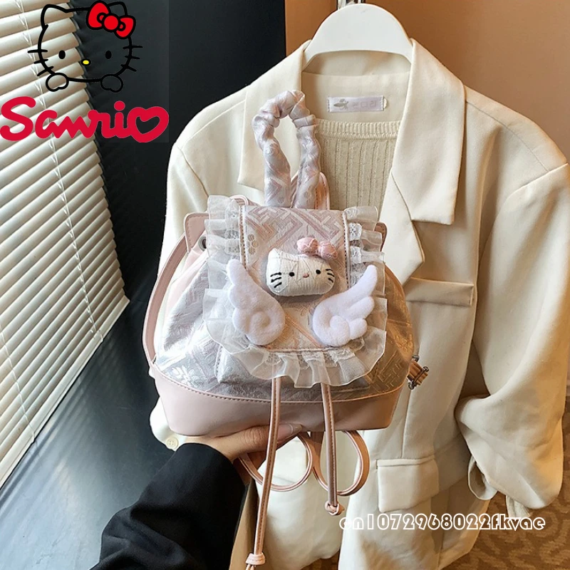 Hello Kitty New Women's Mini Backpack Fashion High Quality Women's Travel Backpack Cartoon Versatile Girl Storage Backpack