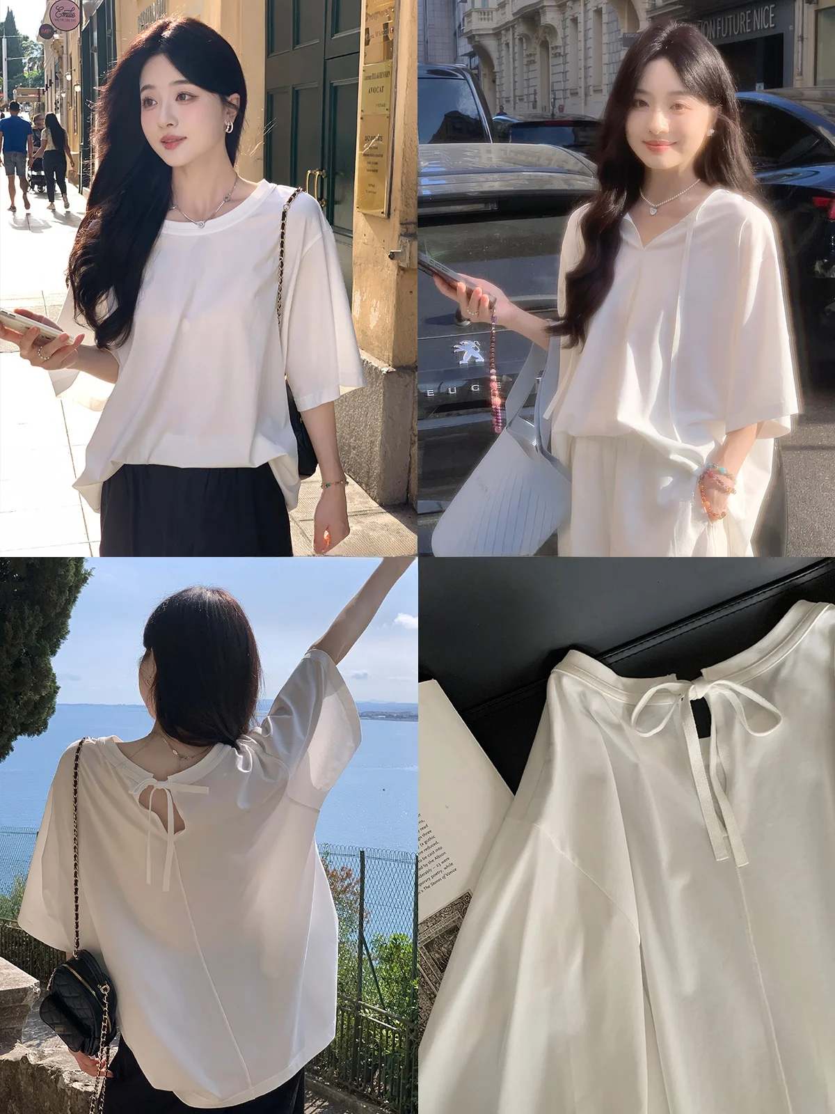 

Летняя хлопковая футболка с узлом, женская, свободного кроя, с круглым вырезом, на двойной застежке спереди, повседневная, однотонная