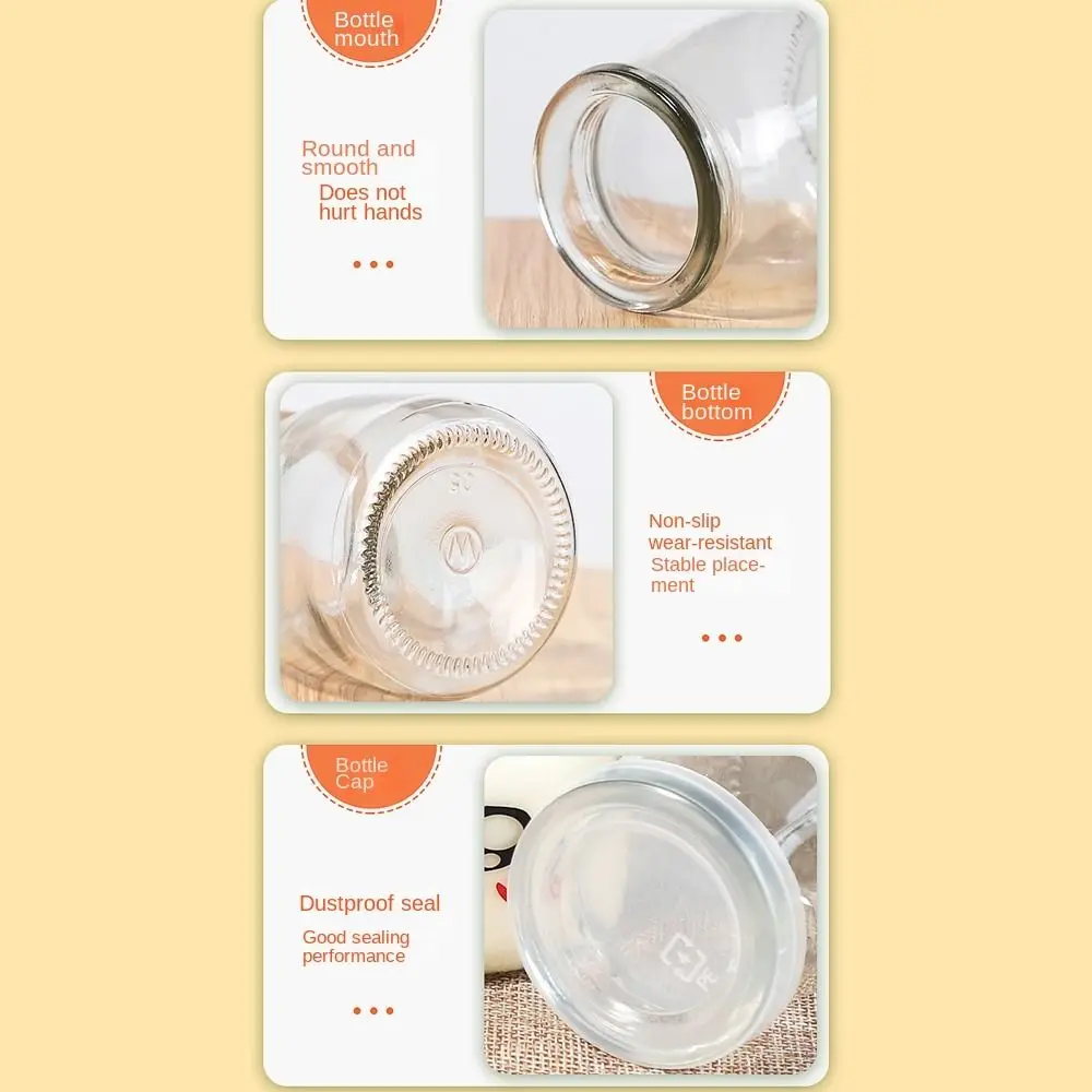 Storage Cup​s Pudding Jars High Temperature Resistant with Lid Glass Bottle Wishing Bottle Yogurt Container