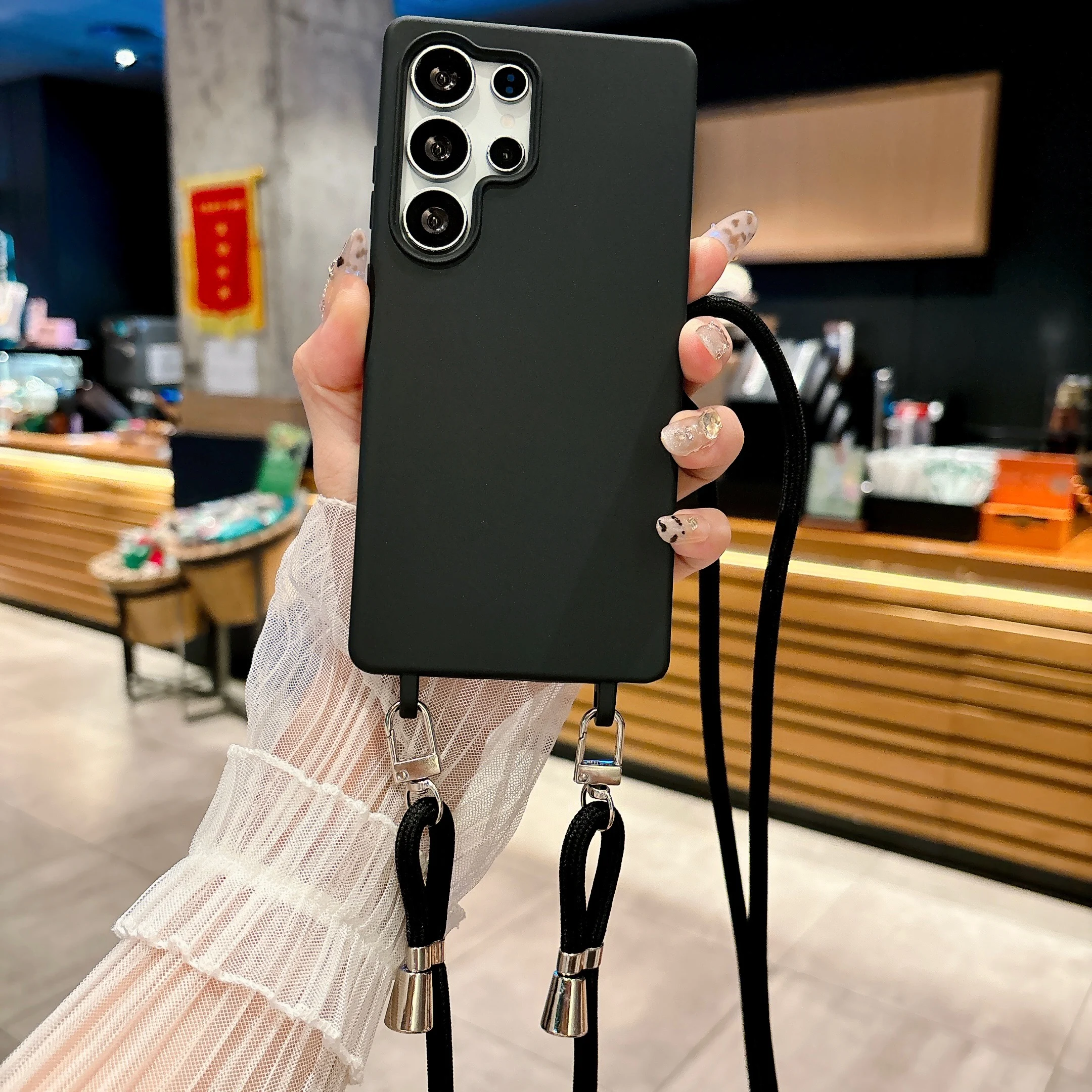 Crossbody Lanyard Handyhülle für Samsung S25 FE Edge S24 Ultra S23 S22 S21 Plus A56 A16 A06 A36 A26 A17 A07 Silikon Soft Cover