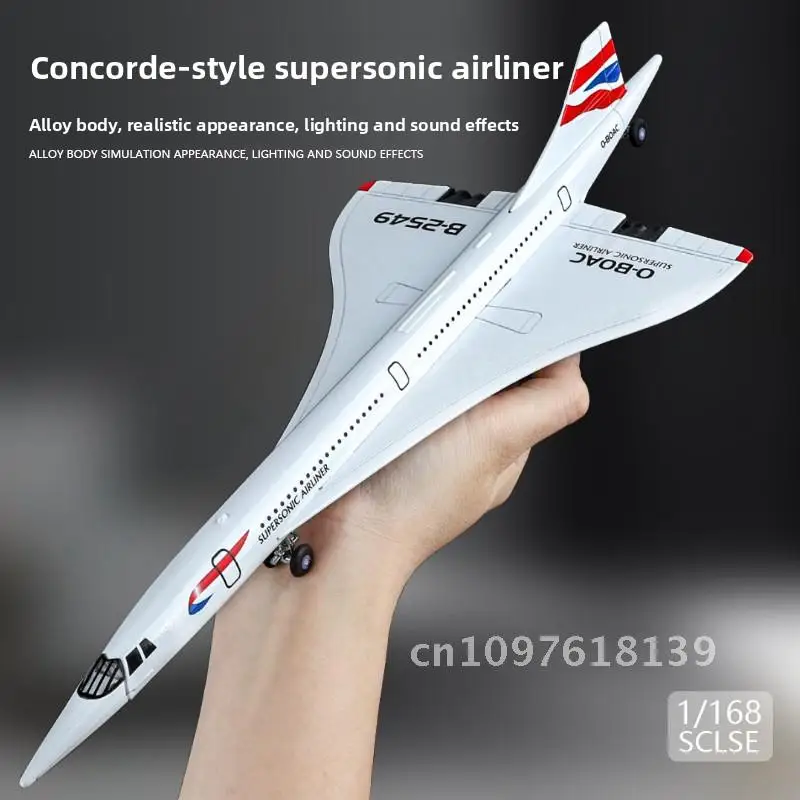 

Meisheng 1:168 Concorde Supersonic Airliner Alloy Acousto-Optic Power Plane Children's Toy Model