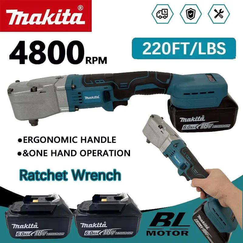 Makita Brushless Ratchet Wrench 1200NM Electric Cordless Driver 1/2'' Removal Screw Nut Car Repair Hand-held Wrench Tool