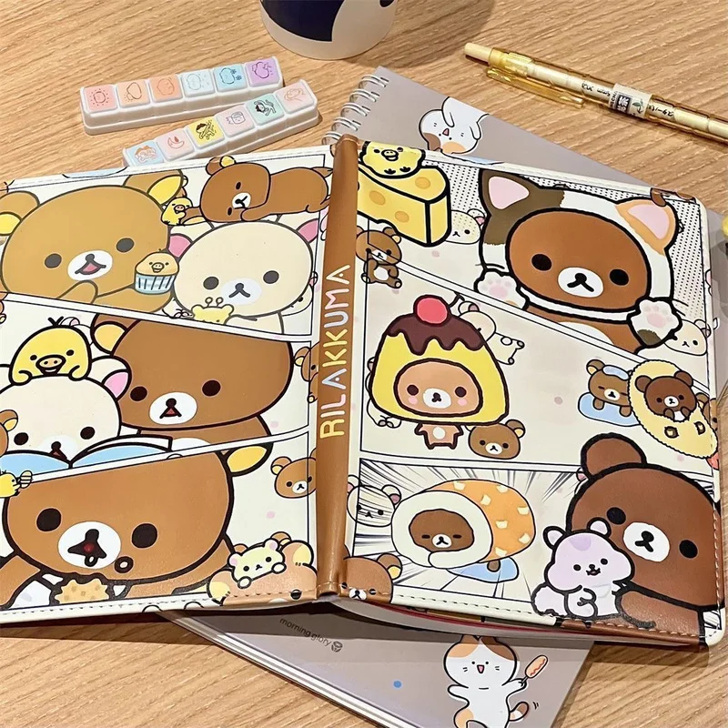 Kawaii Rilakkum Notebook A5 Graffiti Cortex Notebook Color Inner Page Diary Draft Notepad Student Writing Stationery Gifts