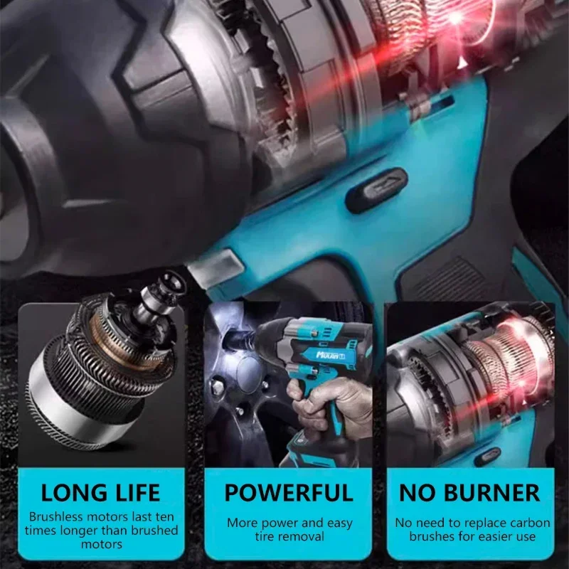 Makita DTW700 18V brushless electric wrench Cordless drill screwdriver High torque electric tool Torque wrench rechargeable bran - view 6