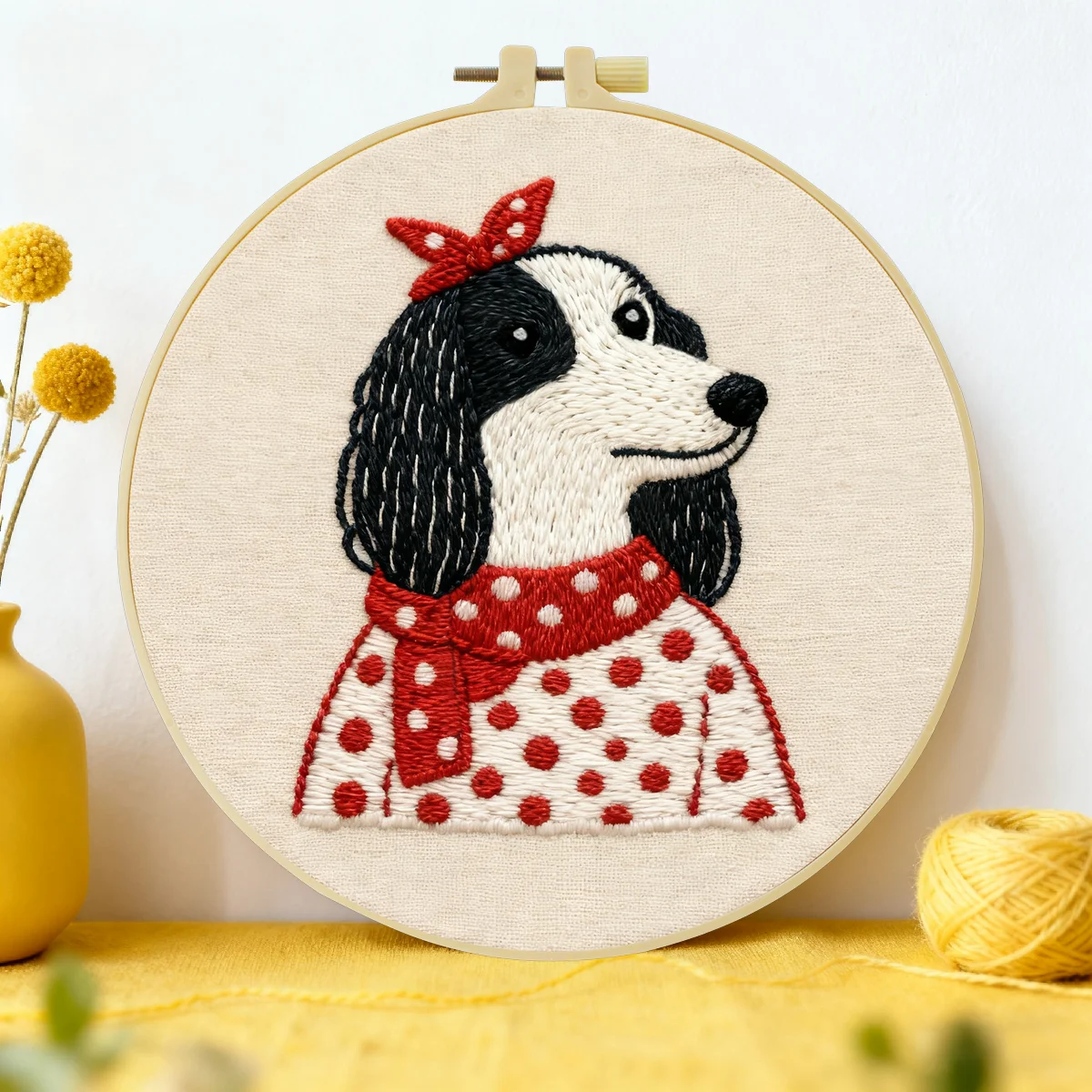 1 Stück 20X20CM/15X15CM 7,87/6,3 Zoll Hundestickerei-Starter-Kit DIY-Kit DIY-Stickerei-Set für Anfänger – Detail 1