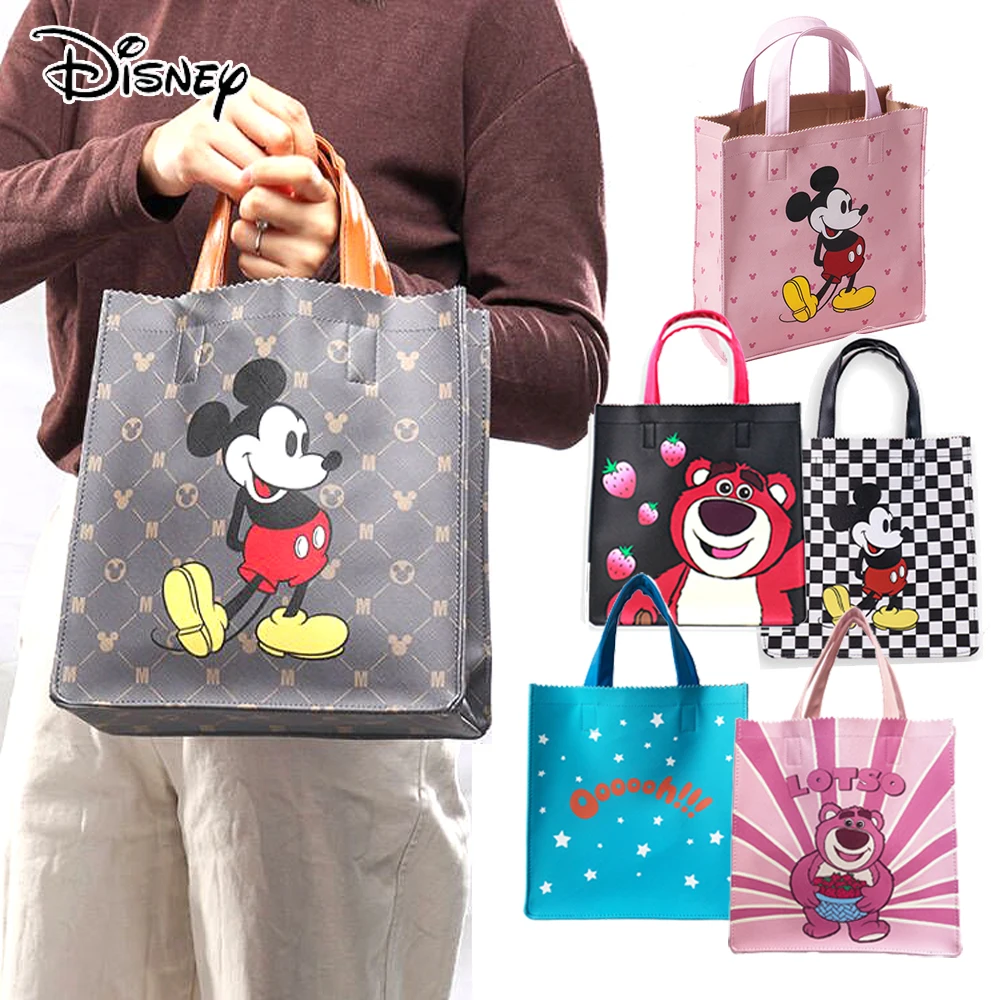 

Disney Original PVC Leather Micky Handbag Cartoon Fashion Student Printed Tote Bags Waterproof Cute Shopping Packet