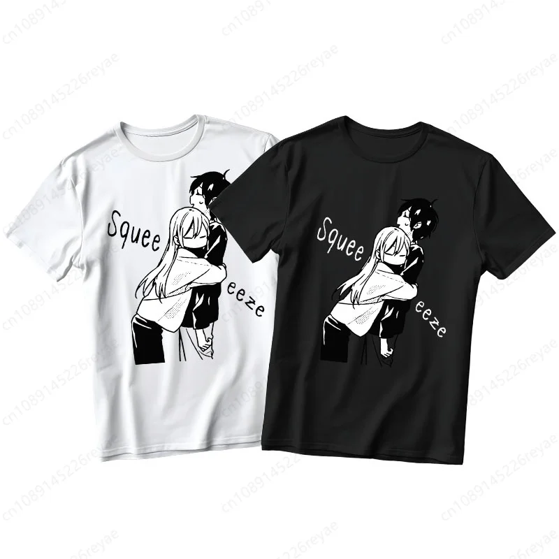 

Женская Повседневная футболка Horimiya, белая или черная футболка с забавным мультяшным принтом на лето