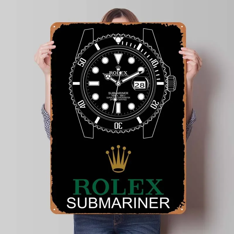 SUBMARINER WATCH Watches Poster Room Decoration Tin Plaques Wall Art Door Sign Decoration for Home Decor Vintage Metal Plate