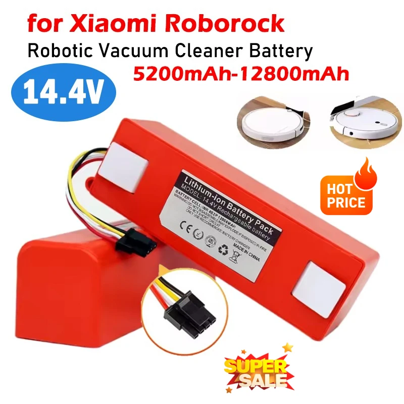 

100% оригинальный 4S2P 12800 мАч сменный аккумулятор для робота-пылесоса для Xiaomi Roborock S55 S60 S65 S50 S51 S5 MAX S6 Запчасти