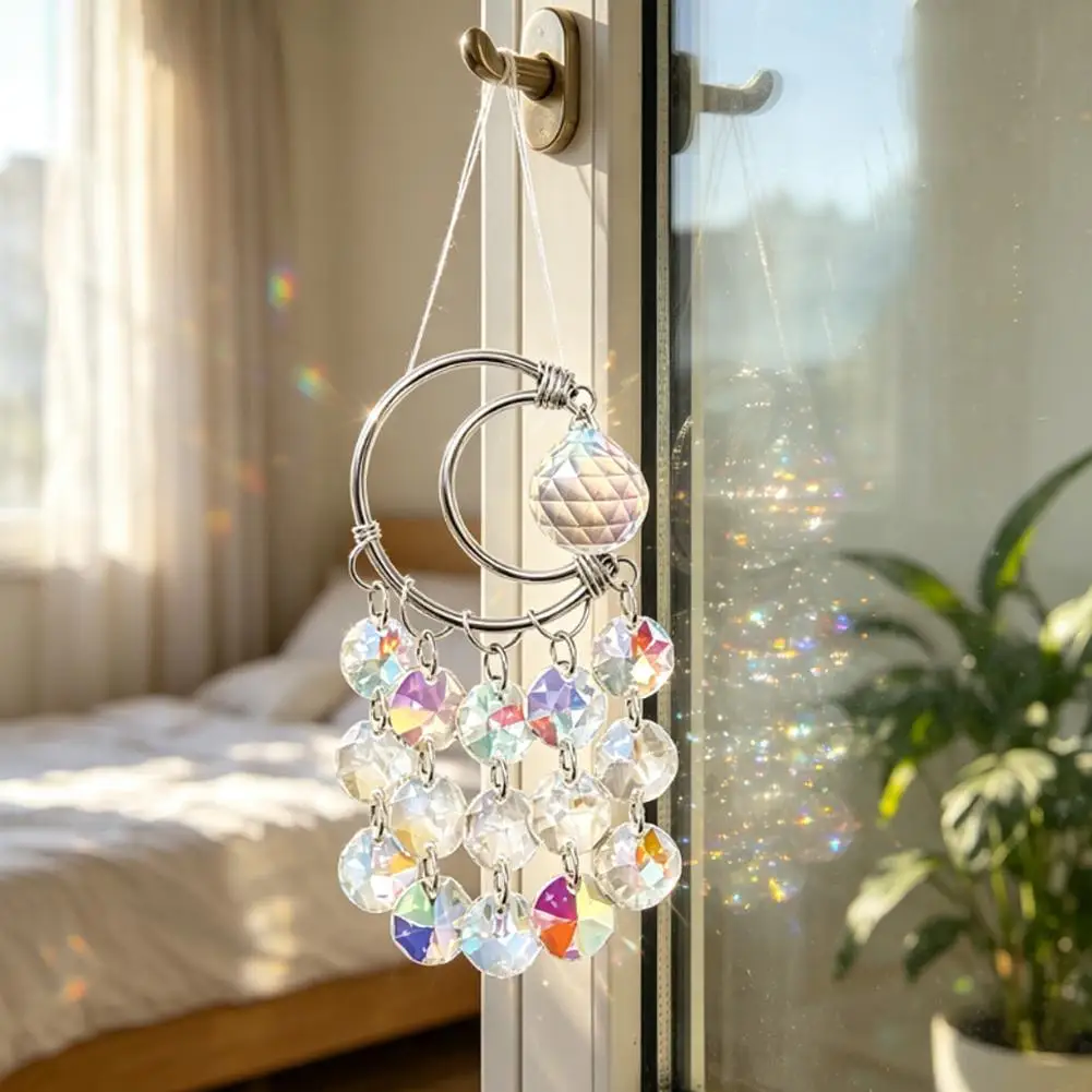 1 Pc DIY Galaxy Star Moon Crystal Wind Chime Pendant Sun Catcher Magic Rainbow Hanging Wall Decoration Fantasy Crystal Pendant