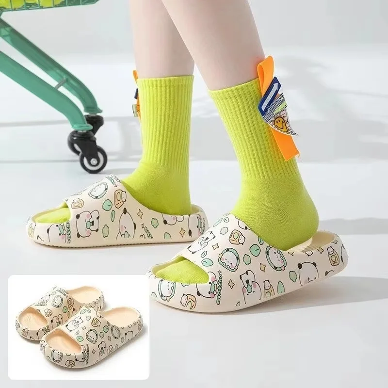 Cute Summer Bubu And Dudu High-Heeled Slippers For Women To Wear Outside The Home Anti-Slip Soft Sole Lightweight Sandals