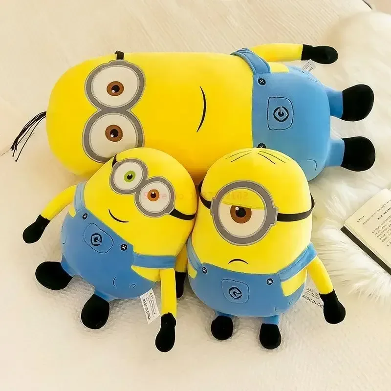 Hot Cute Minions Movie Characters Yellow Plush Toys Bob Stuart In Jeans Soft Dolls Pillow & Hobbies Christmas Ornaments Gifts