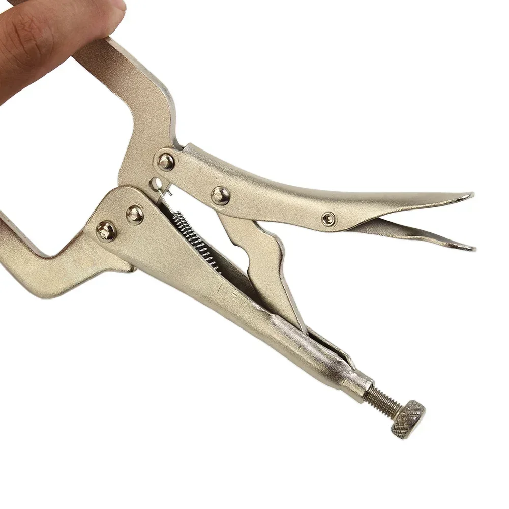 9 Inch Steel C Clamp Vise Grip Locking Welding Pliers Wood Tenon Locator Pincers Tongs Forceps Hand Woodworking Repair