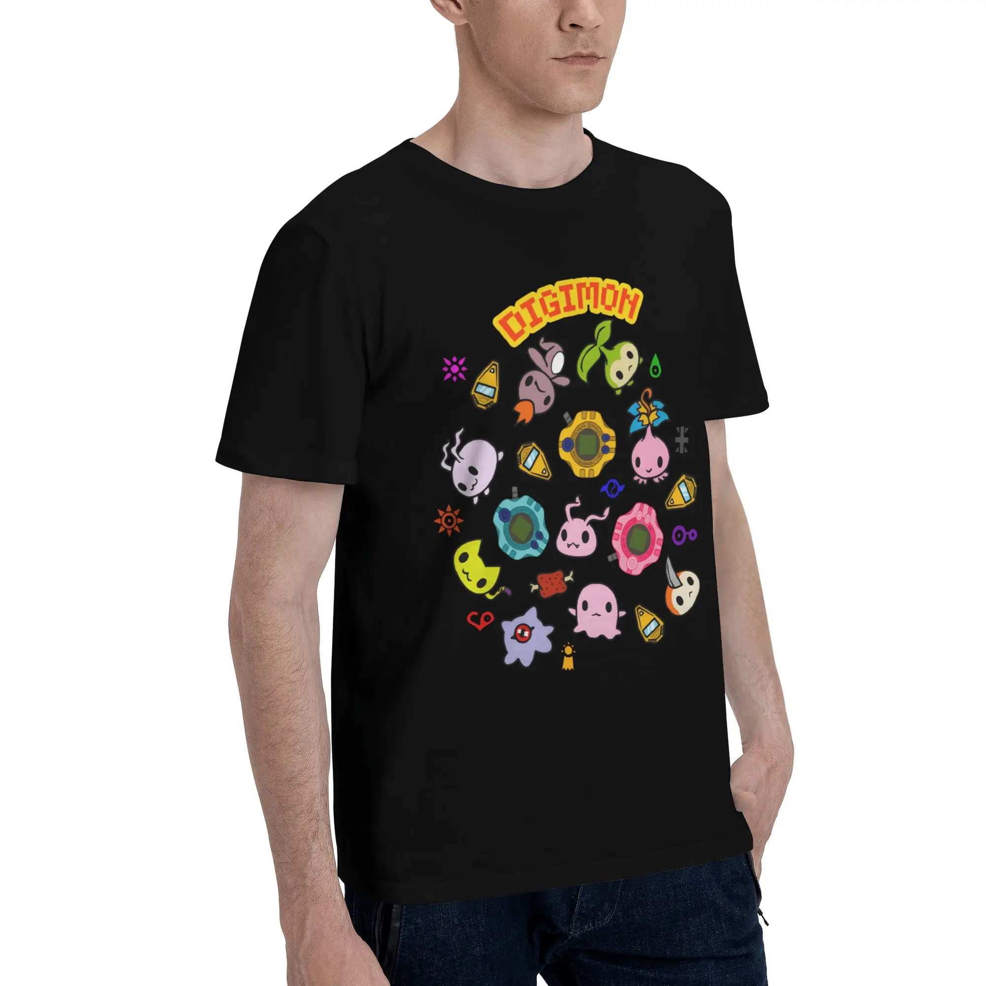 Digimon 2 Funny 100% Cotton T-Shirt Bandai Tees Tops For Men