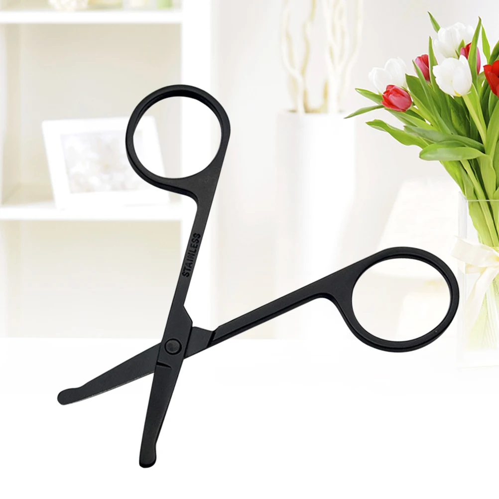 

1Pcs Nose Hair Scissors Stainless Steel Safety Round Edge Precise Blades Pain-Free Nose Hair Eyebrow Trimmer Vibrissa Cutter