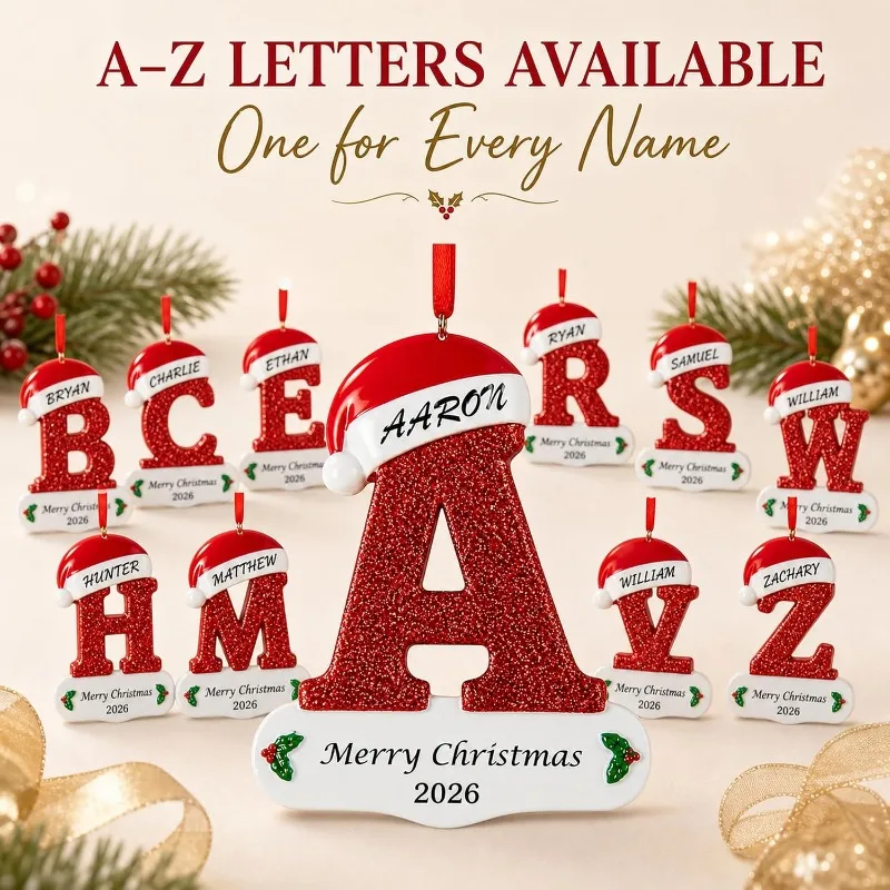 Personalized Christmas Ornaments 2026 Resin Letter Ornament for Christmas Tree Cute Xmas Hanging Pendant Gifts for FamilyFriends