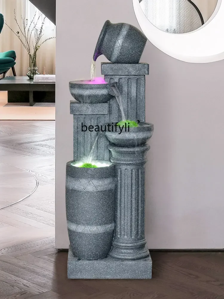 

zxМинималистичный креативный напольный шкаф для телевизора в гостиной рядом с струящейся водой, украшения для фонтана, украшение для водного пейзажа