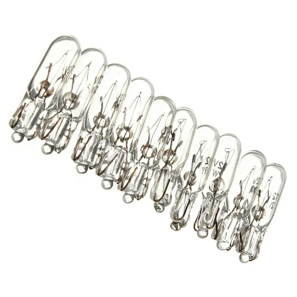 10pc T5 2w Car Bubble Insertion Instrument Brake Light Bulb Single Filament White Bubble Insertion 12v Indicator Light