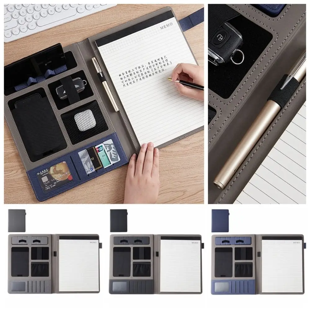 

1Pc Portable A4 Conference Folder Business Clipboard Leather Multifunctional Manager Notepad Writing Signing Meeting Supplies