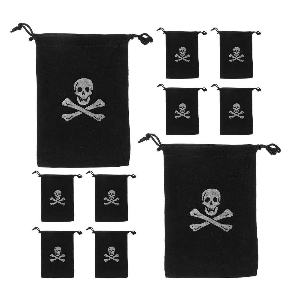 

30Pcs Halloween Pirate Treasure Pouch Golden Coins Bag Small Drawstring Bags for Candy Cookies Jewelry Storage L