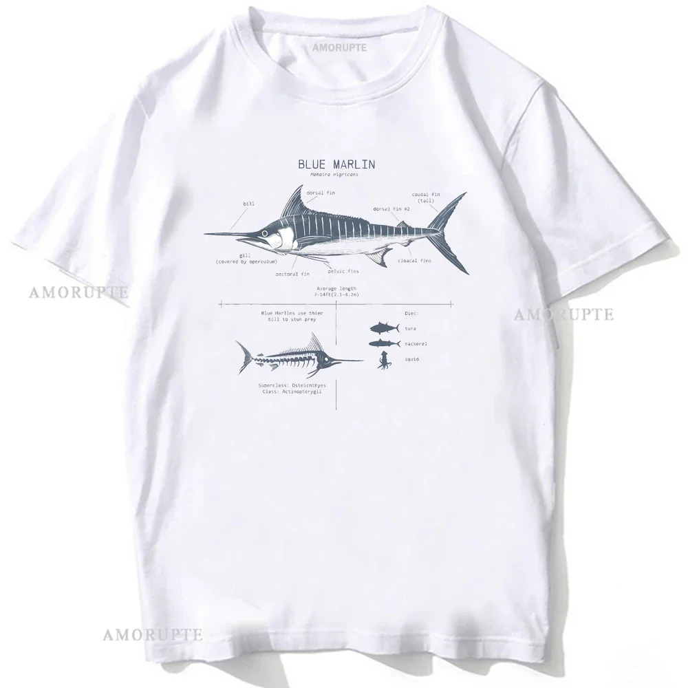 Narwhal Anatomy T Shirt Unisex Men Short Sleeve Hammerhead Shark Animal T-shirt Summer Hip Hop Beach Whale Style White Tees Tops