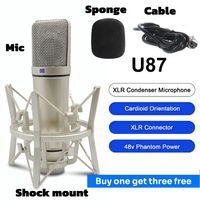 High Quality Professional home live Recording microphone 87 Condenser Microphone with Shock Mount Holding Handheld Studio