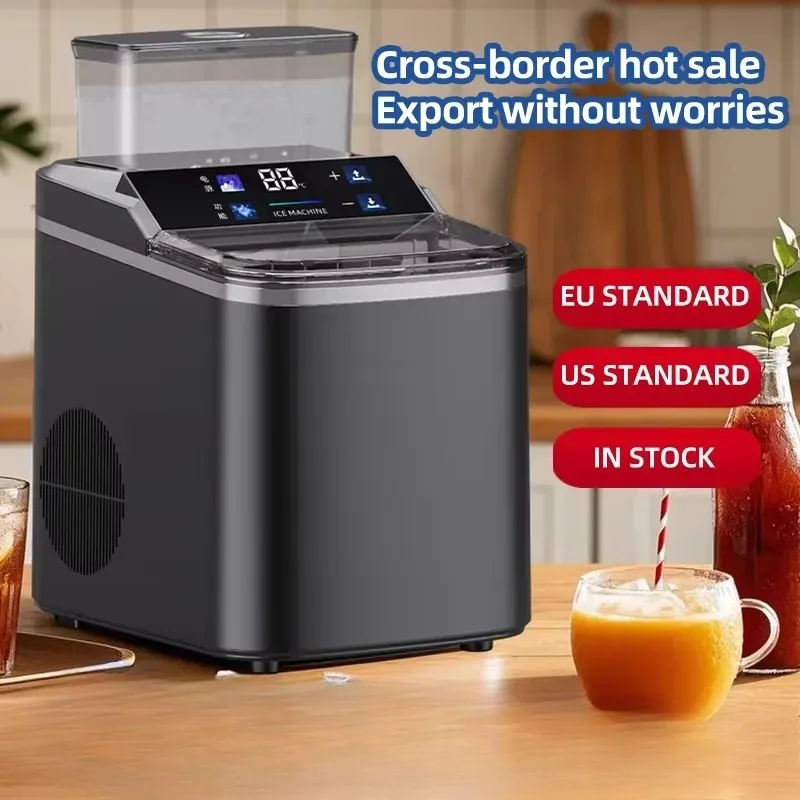 STLF Electric desktop square ice maker 16KG/24H output adjustable, ice thickness adjustable, automatic cleaning, plastic