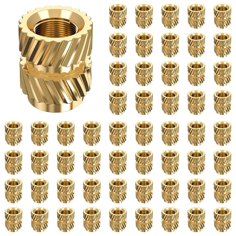 PORK-600Pcs M3X5.7-OD4.6 Thread Knurled Brass Threaded Heat Set Heat Resistant Insert Embedment Nut For 3D Printer
