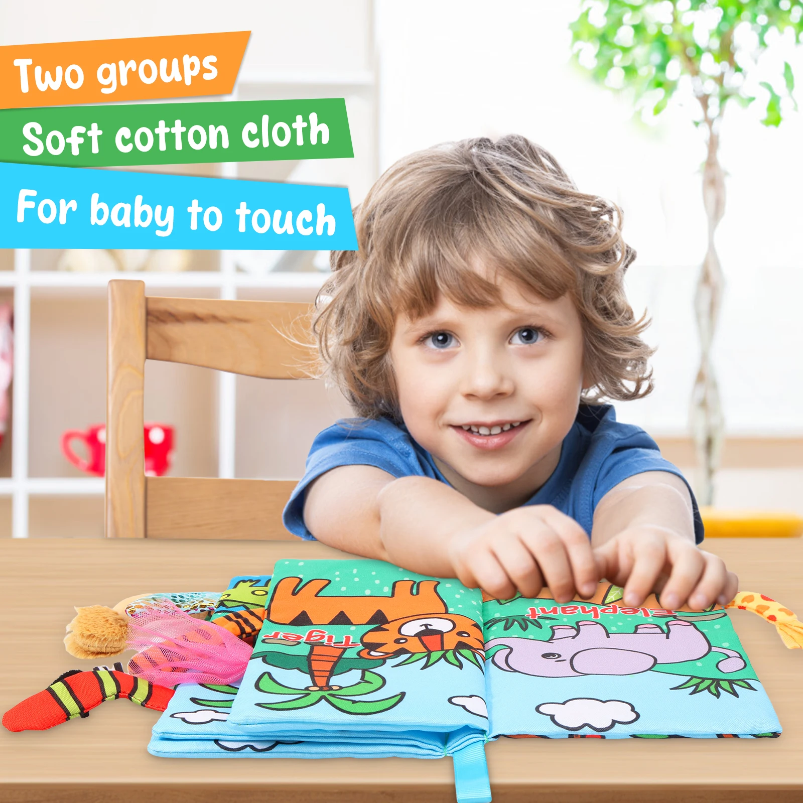 Cartoon Animal Face Matching Cloth Book Torn Baby Stereo Cloth Book Montessori Early Educational Teaching Toddler Books Gifts