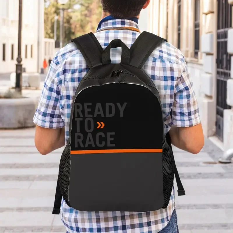 Ready To Race Logo Travel Backpack Men Women School Computer Bookbag Racing Sport Motorcycle Rider College Student Daypack Bags