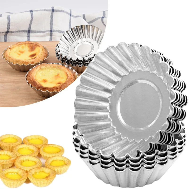 Taza de pastel de acero inoxidable con forma creativa, utensilios para hornear, molde para hornear, magdalenas, pudín, cuenco, pastel, tarta de huevo, molde para magdalenas