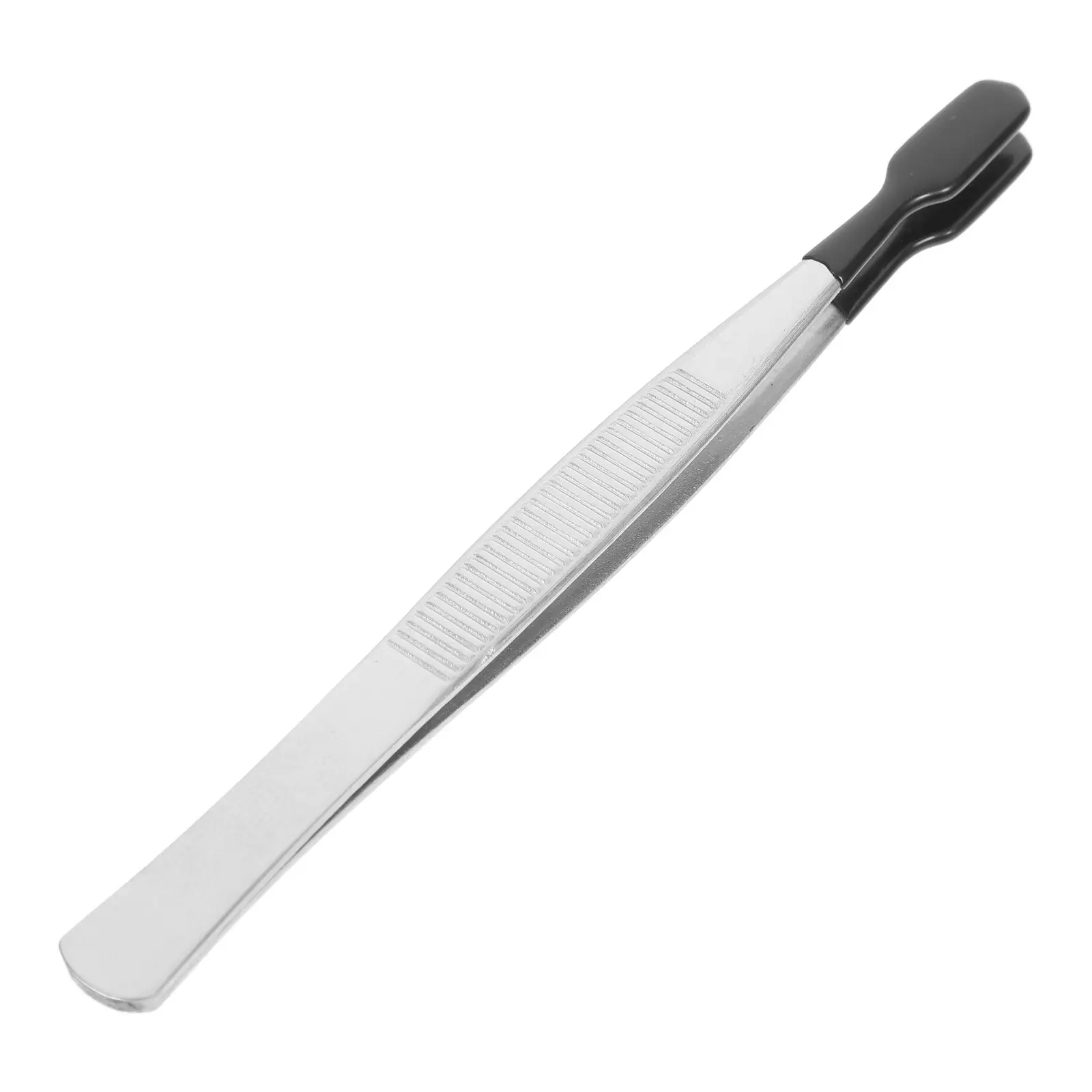 Laboratory Grade Stainless Steel Flat Head Tweezers with Soft Rubber Tips for Delicate Tasks Jewelry Stamp Bead Craft Crafting