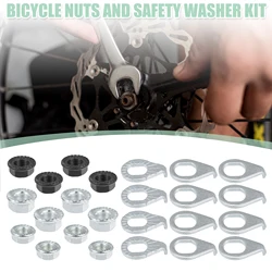 X Autohaux 1 Set Bicycle Wheel Axle Nut M8 M9.5 M10 and Safety Washer 10mm 8mm for Mountain Bike Wheel Axle