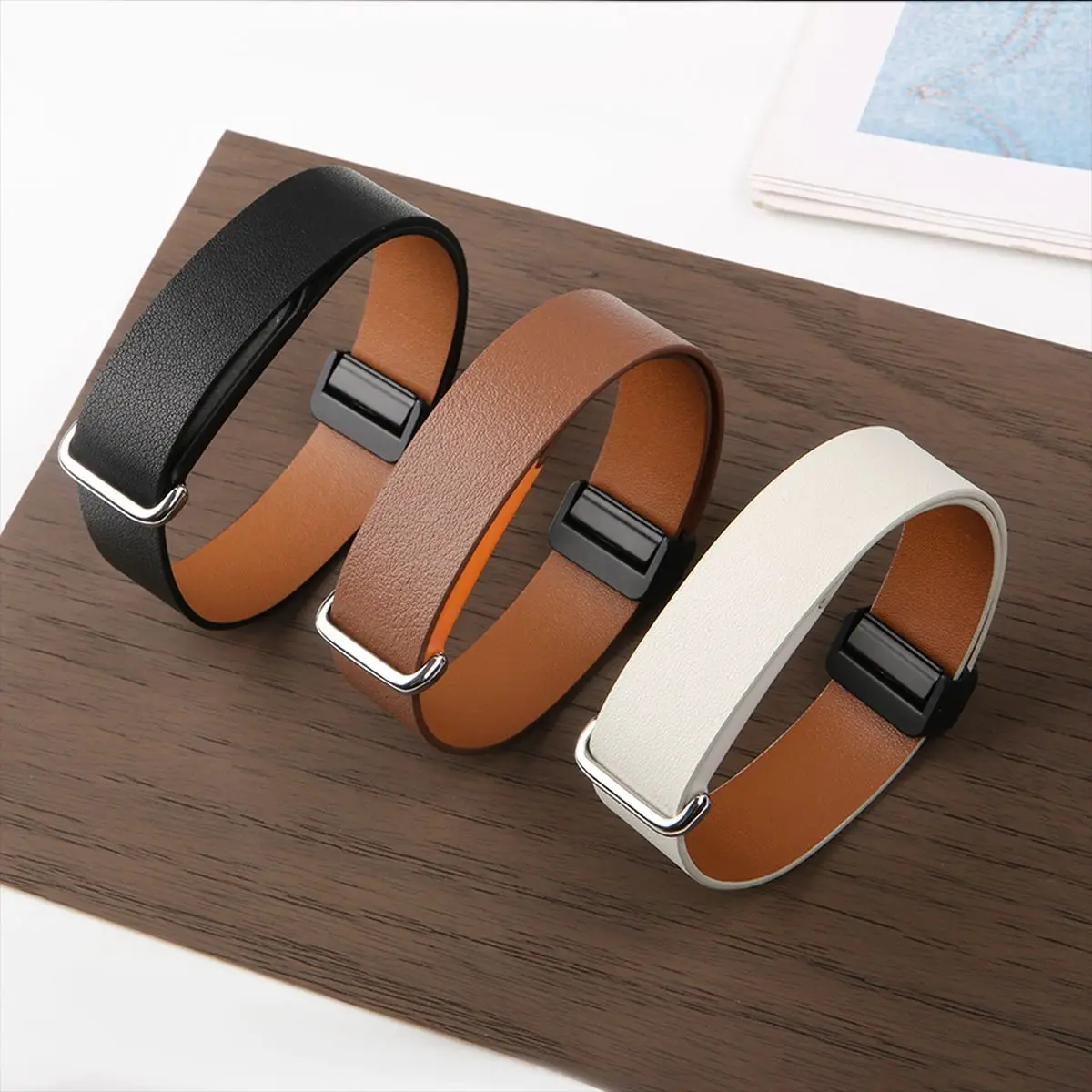 Pulseira de couro de microfibra para Google Fitbit Air, bracelete de relógio à prova d'água, ideal para o dia a dia e para o trabalho, para homens e m