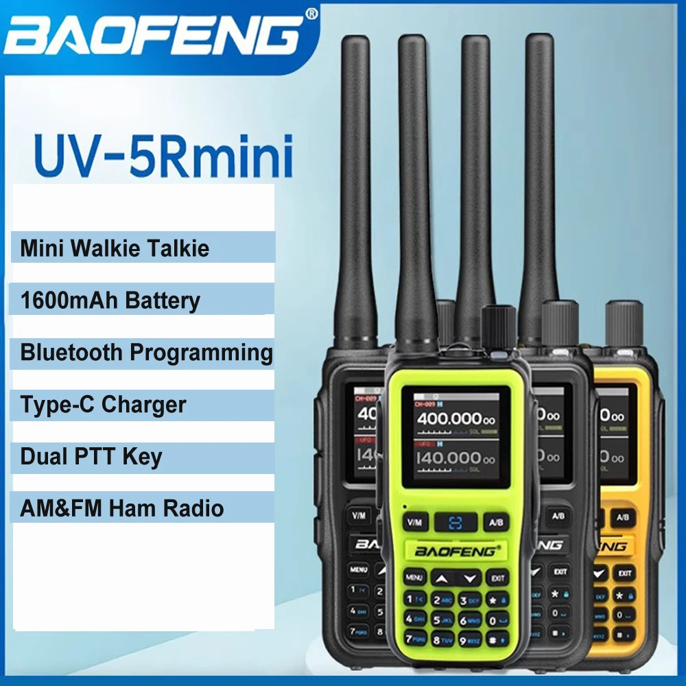 �y�Z�[�����zBaofeng UV-5R �~�j�f���A�� PTT �g�����V�[�o�[ Bluetooth 5W 5Rmini Bluetooth �v���O���~���O Type-C �[�d�z�e�����X�g�����E�H�[�L���O�p