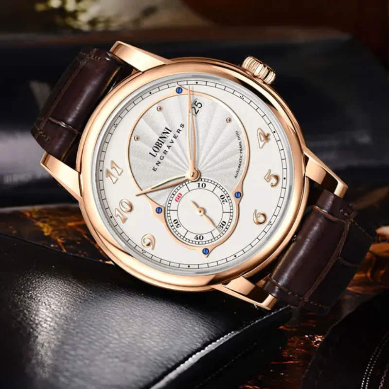 

Lobinni Men Automatic Watch 40mm Mechanical Wristwatch 5ATM Waterproof Sapphire Mirror Hangzhou5000 Mini Rotor