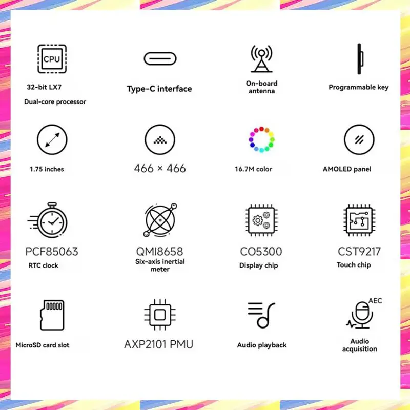 AIAI ESP32 Deepseek Xiaozhi AI Voice Chat Robot 1.75Inch Touchscreen Development Board With Speaker Support Voice Recognition